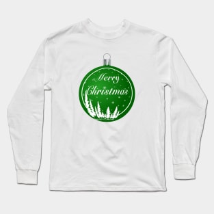 Green Christmas Ornaments matching Long Sleeve T-Shirt